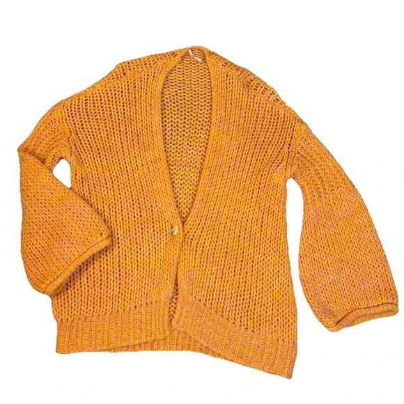 Free People Sugar‎ Candy Combo Hometown Cardigan Sweater Sz Small Oversized - Picture 2 of 9